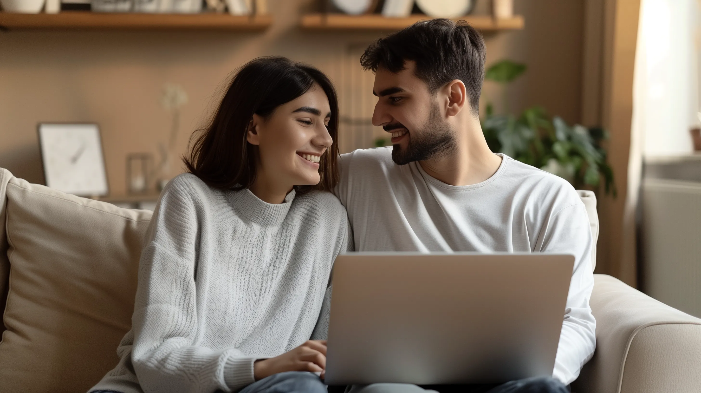 Couple reviewing premarital counselling options