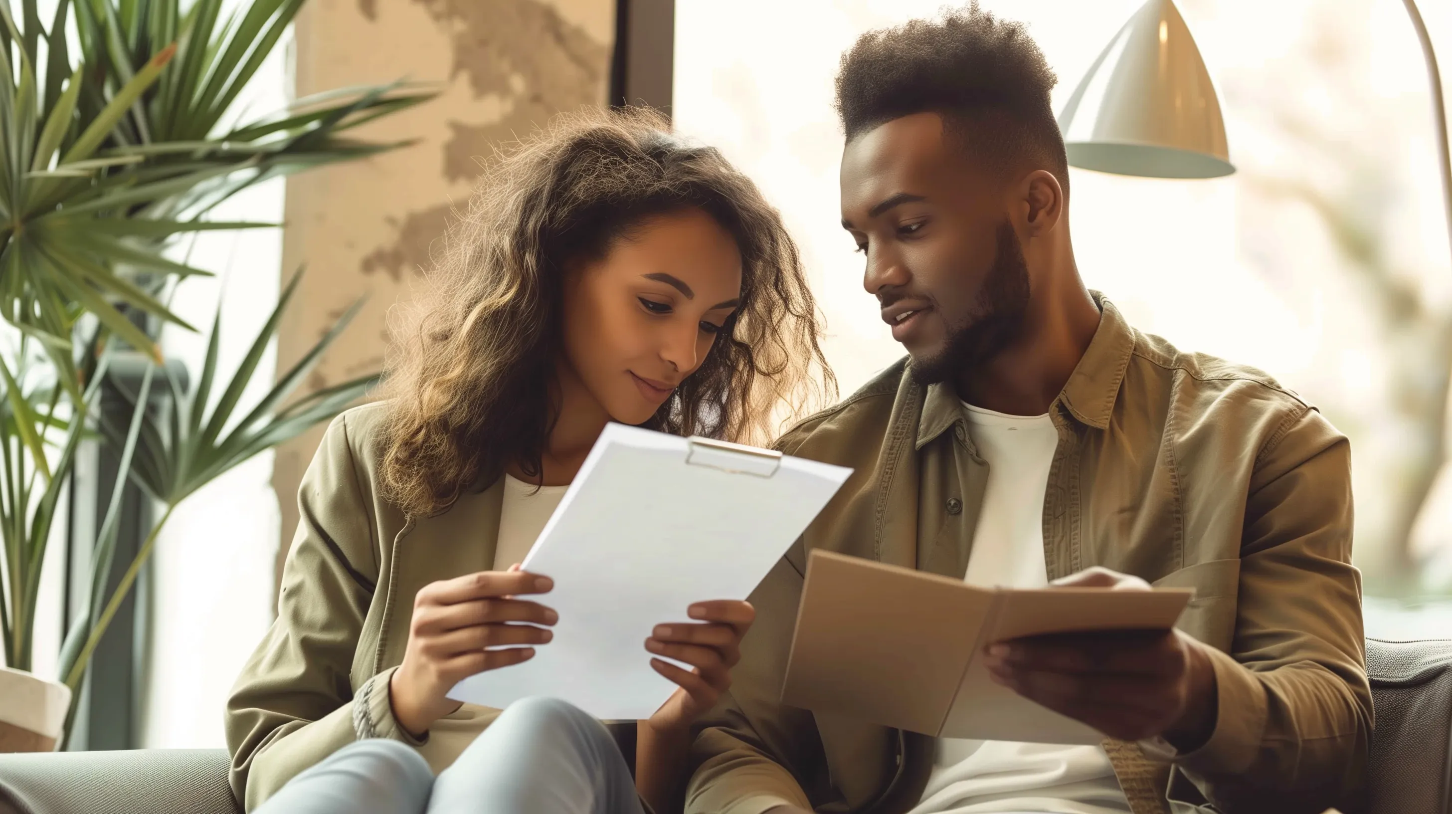 Couple reviewing relationship assessment results